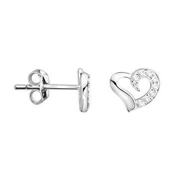 Herz Ohrstecker in 925 Silber