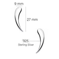 Gebogen Ohrklemme in 925 Silber
