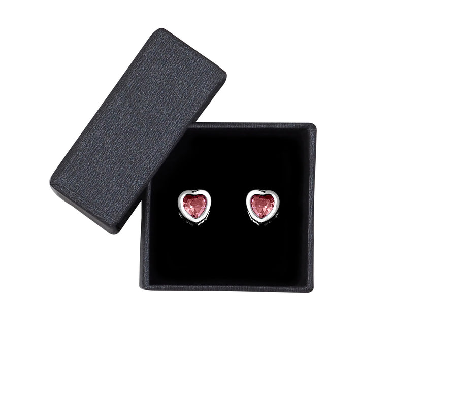 Herz Ohrstecker in 925 Silber