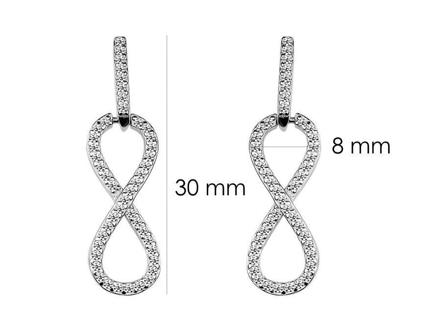 Unendlich Ohrhänger in 925 Silber