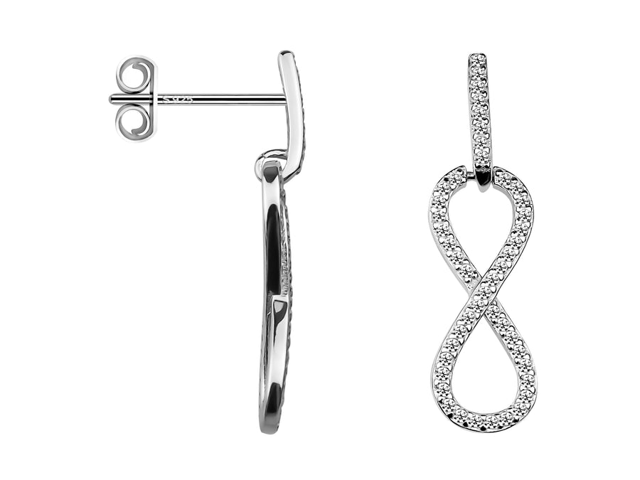 Unendlich Ohrhänger in 925 Silber