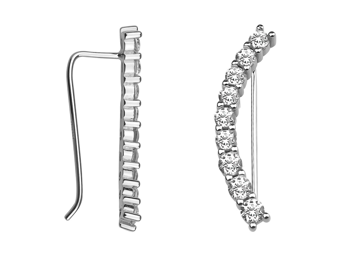 Gebogen Ohrklemme in 925 Silber