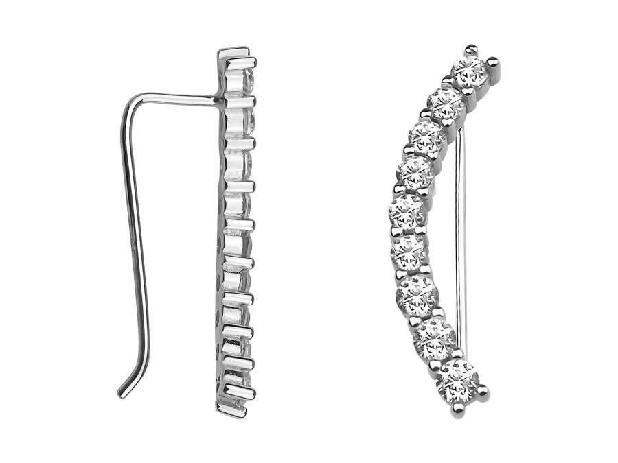 Gebogen Ohrklemme in 925 Silber