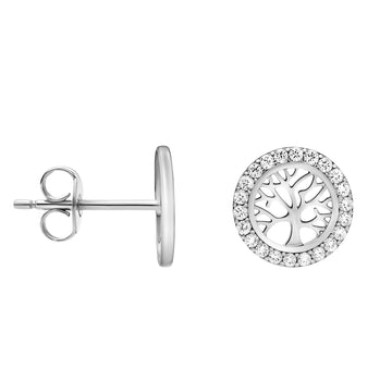 Baum Ohrstecker in 925 Silber