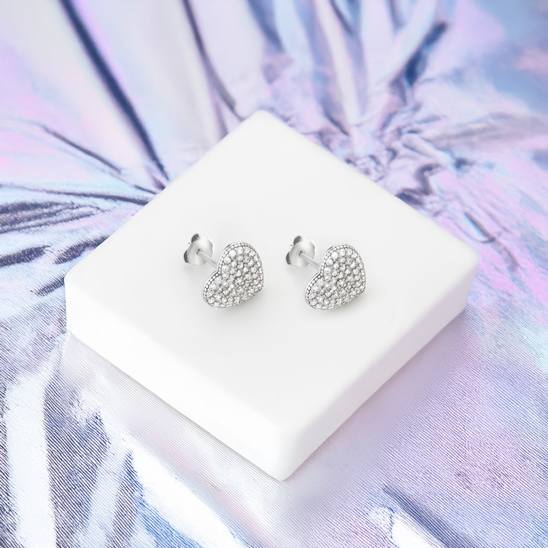 Herz Ohrstecker in 925 Silber