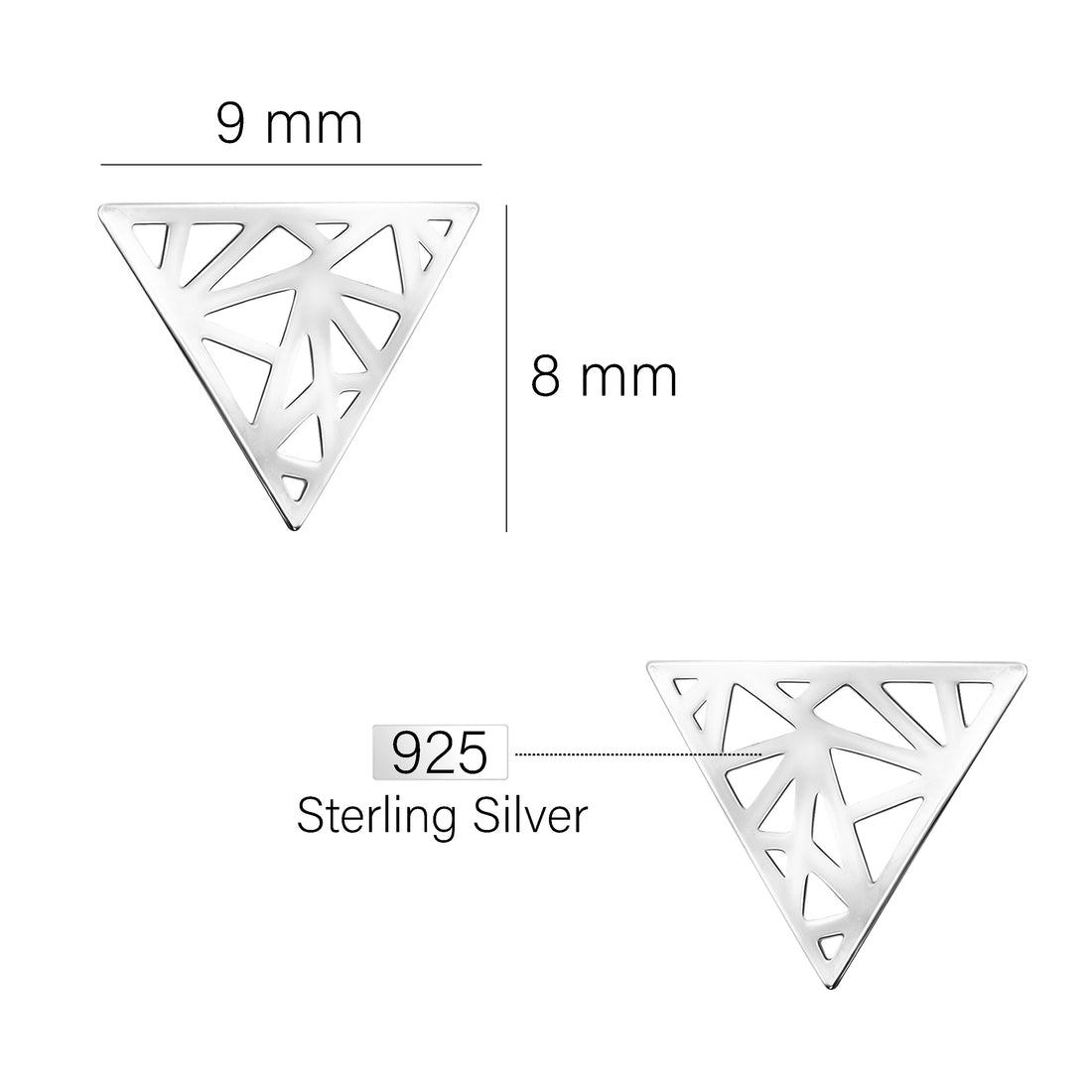 Dreieck Ohrstecker in 925 Silber