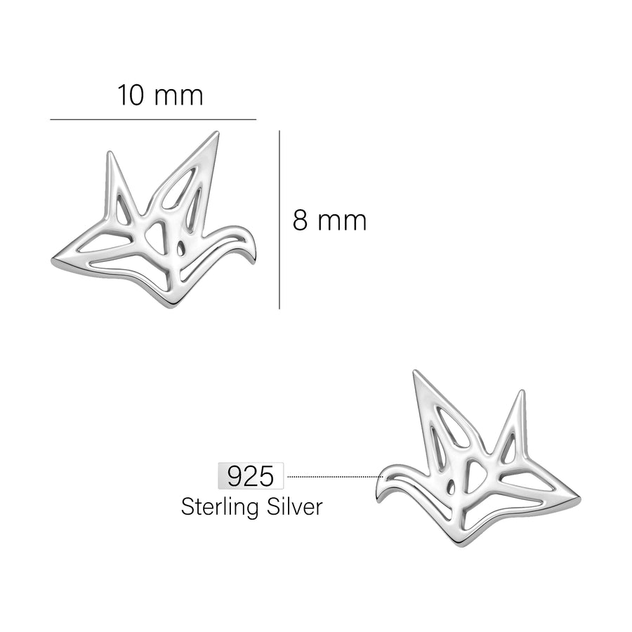 Vogel Ohrstecker in 925 Silber