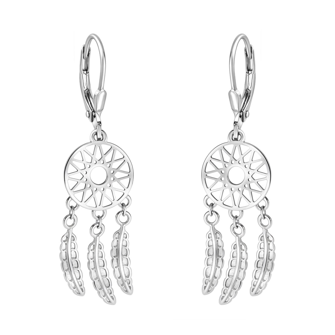 Traumfänger Ohrhänger in 925 Silber