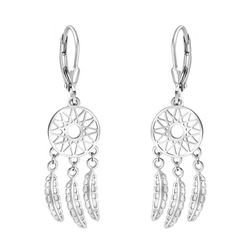 Traumfänger Ohrhänger in 925 Silber