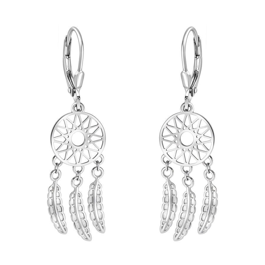 Traumfänger Ohrhänger in 925 Silber