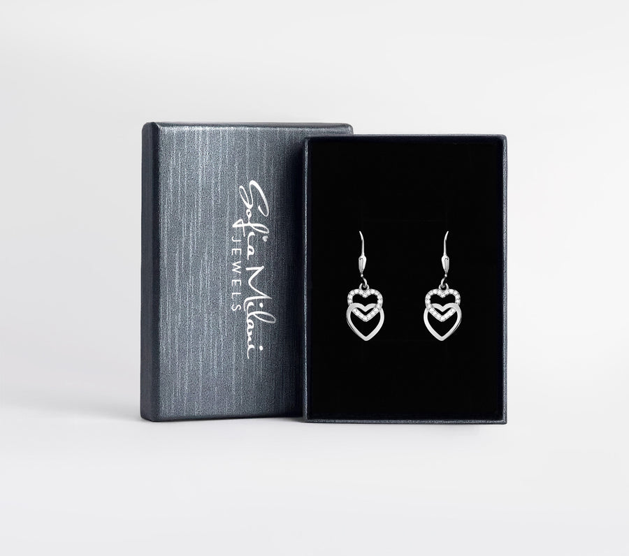 Boxansicht von Herz Ohrhänger in 925 Silber von Sofia Milani - E0453