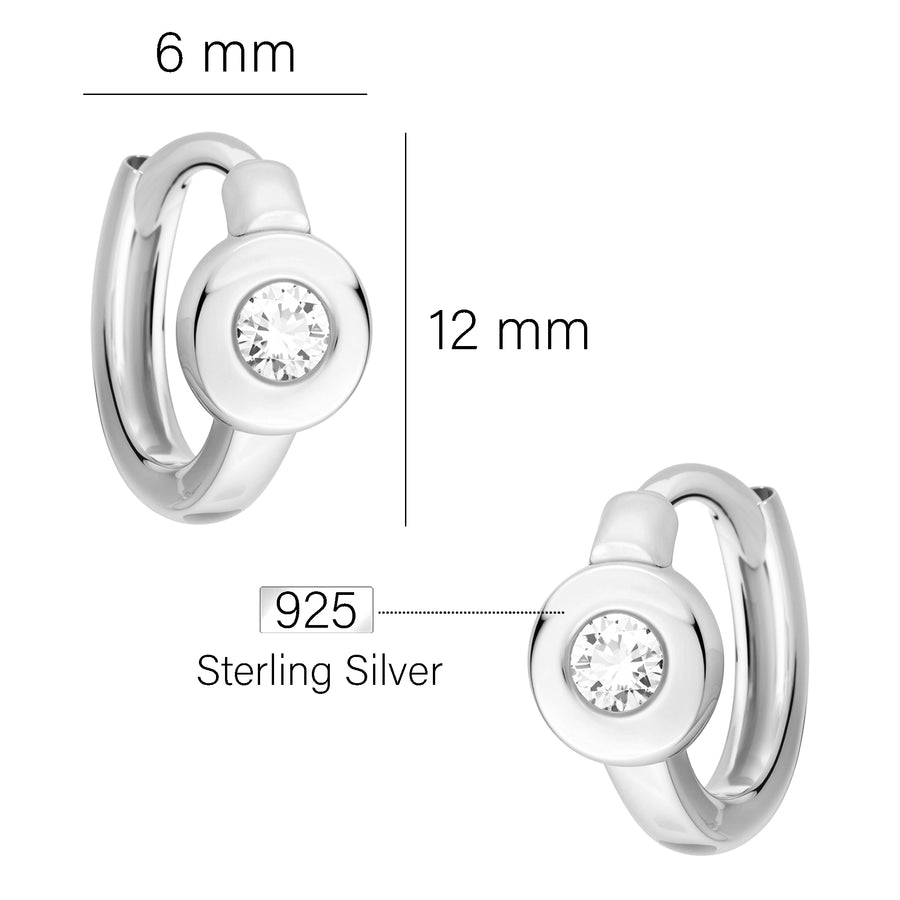 Maßenansicht von Creolen Creolen in 925 Silber von Sofia Milani - E0456