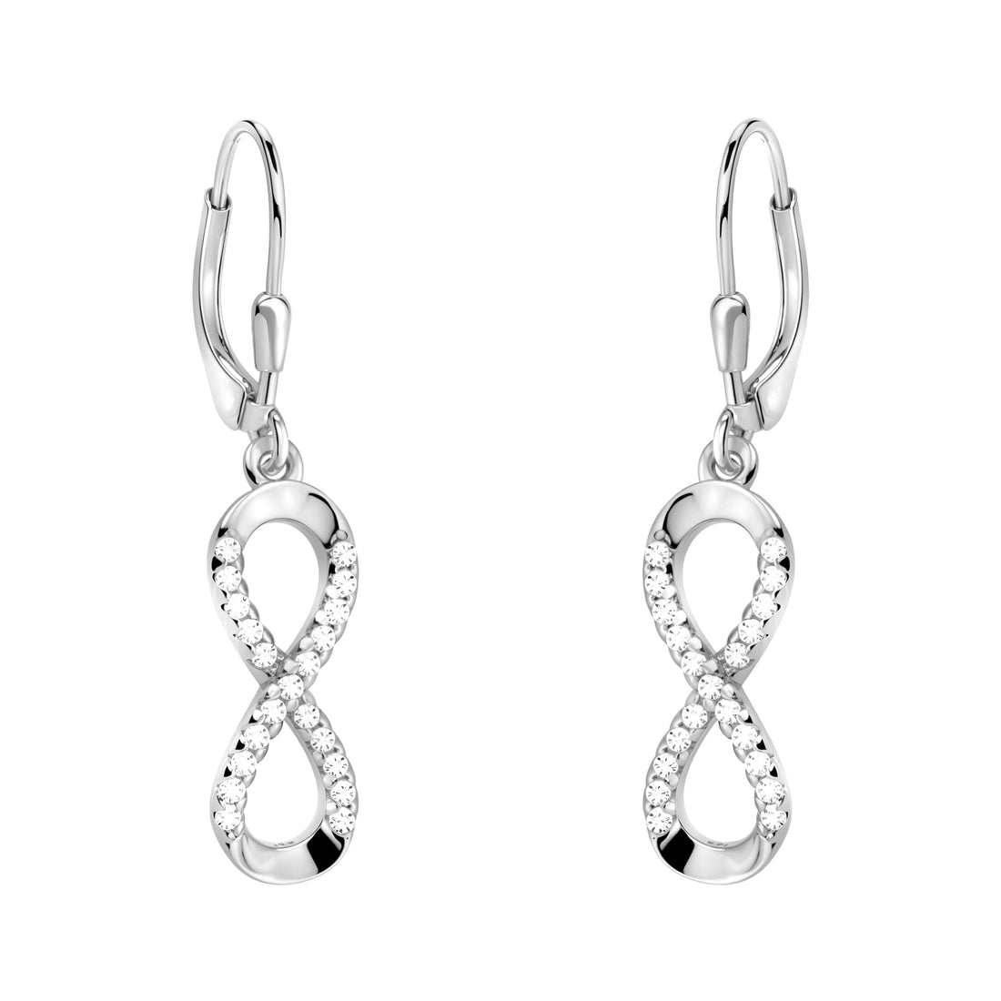 Haupt- und Seitenansicht von Unendlich Infinity Ohrhänger in 925 Silber von Sofia Milani - E0460