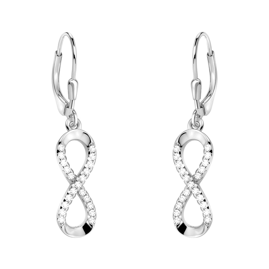 Haupt- und Seitenansicht von Unendlich Infinity Ohrhänger in 925 Silber von Sofia Milani - E0460