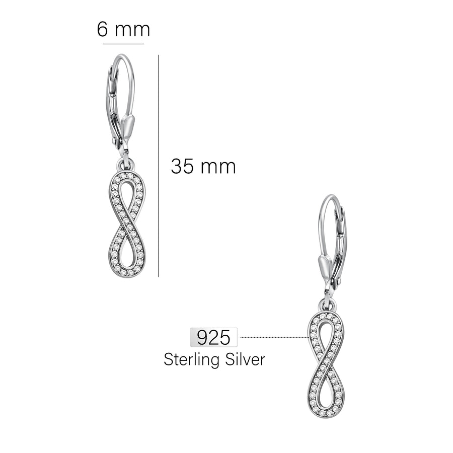 Unendlich Ohrhänger in 925 Silber