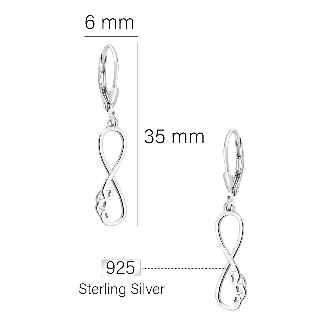 Unendlich Ohrhänger in 925 Silber