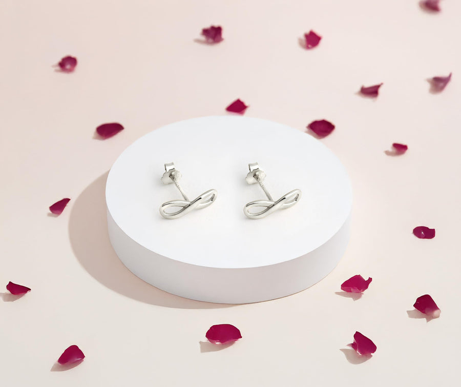 Unendlich Ohrstecker in 925 Silber