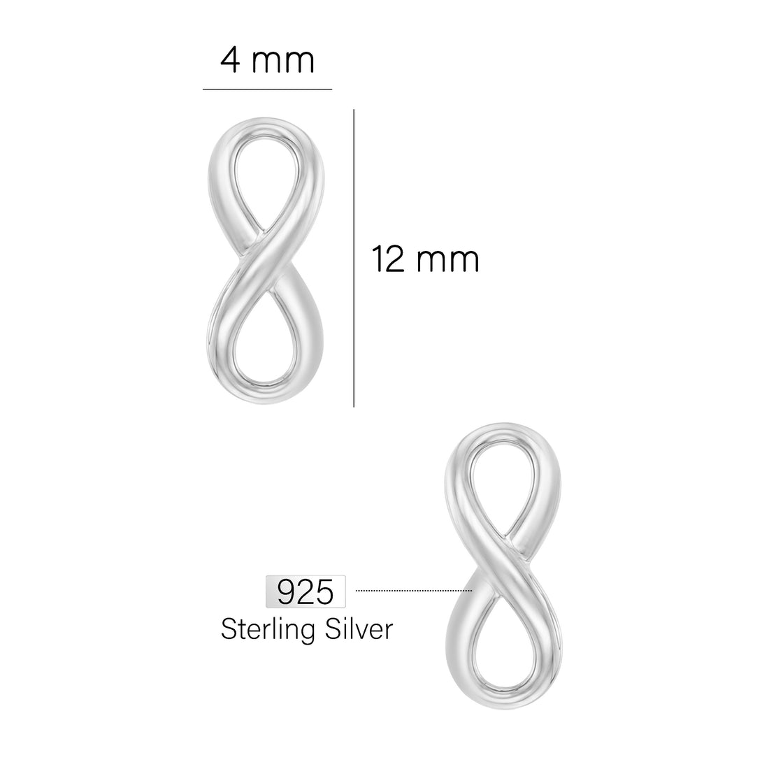 Unendlich Ohrstecker in 925 Silber