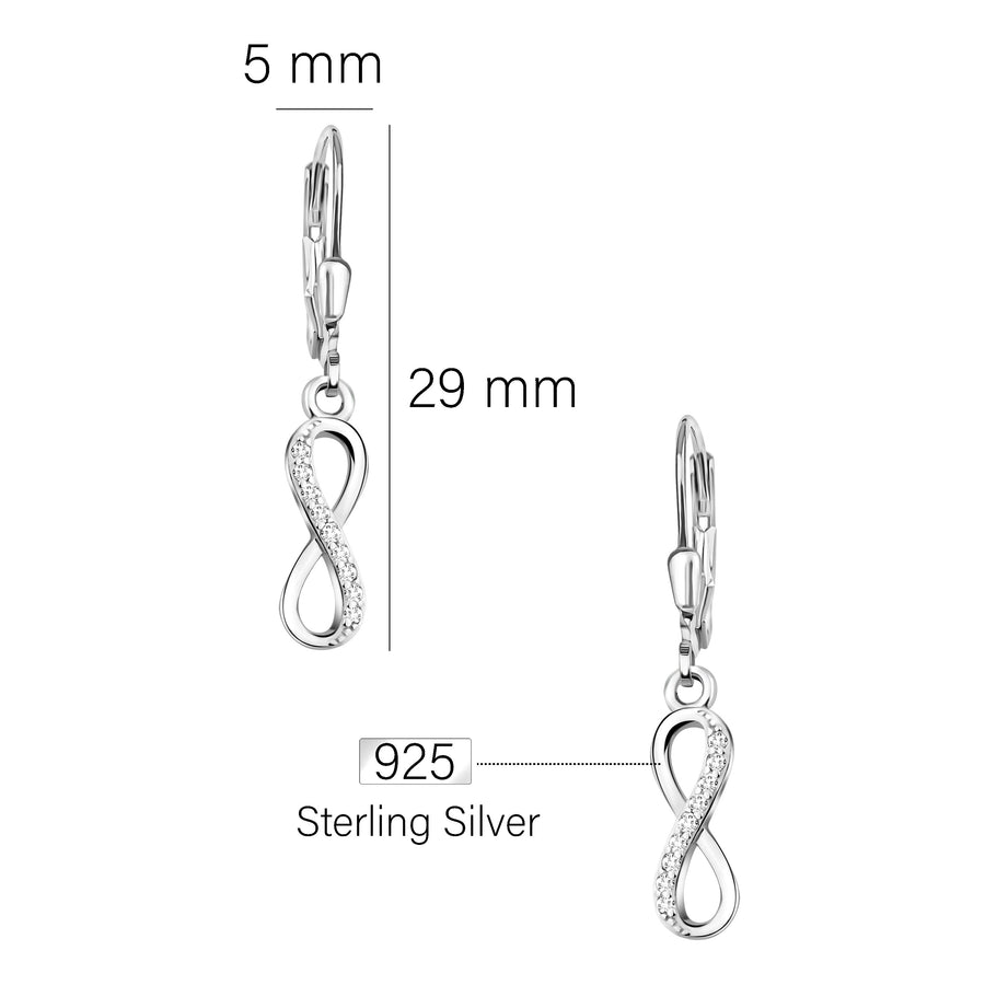 Unendlich Ohrhänger in 925 Silber
