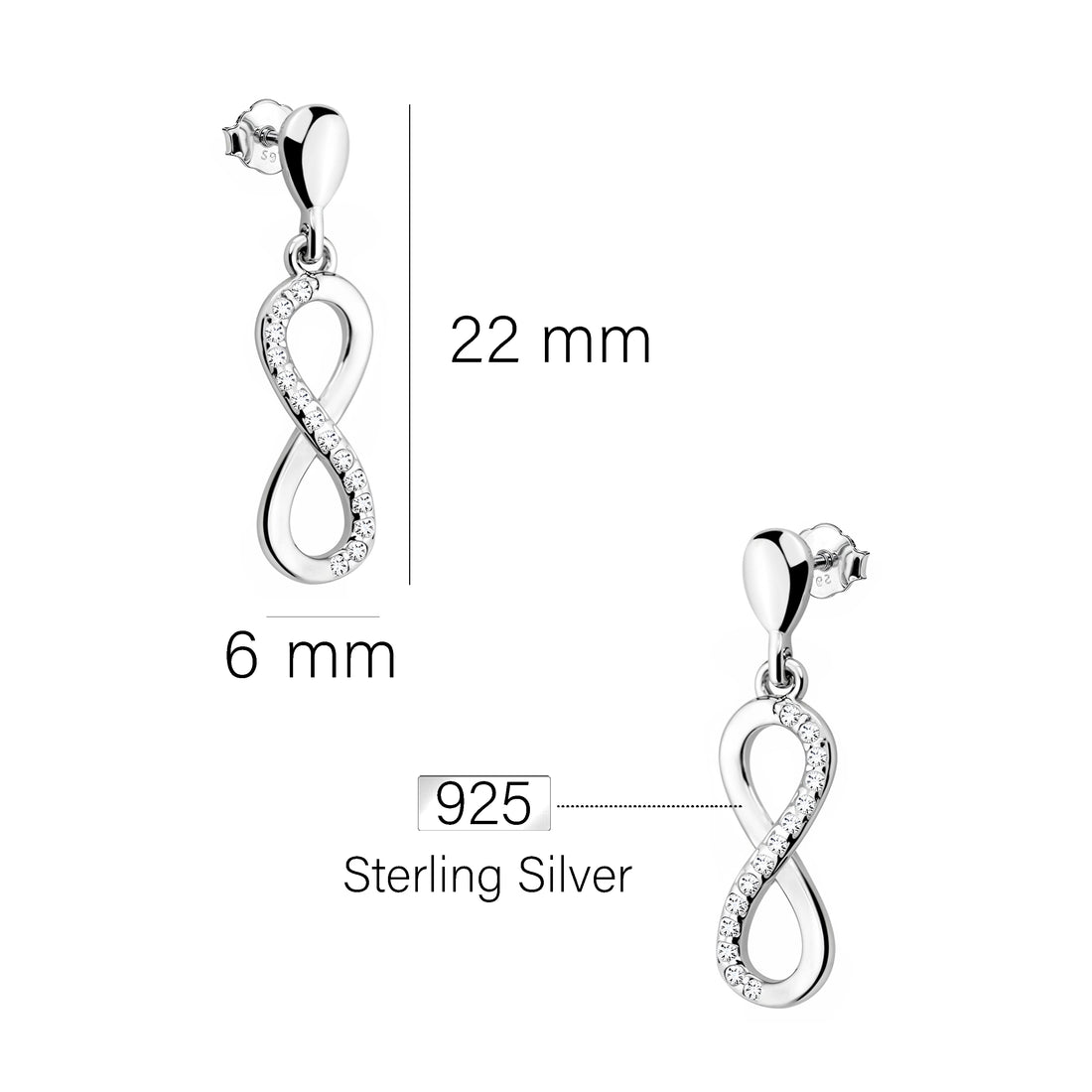 Unendlich Ohrhänger in 925 Silber