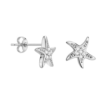 Haupt- und Seitenansicht von Stern Ohrstecker in 925 Silber von Sofia Milani - E0474