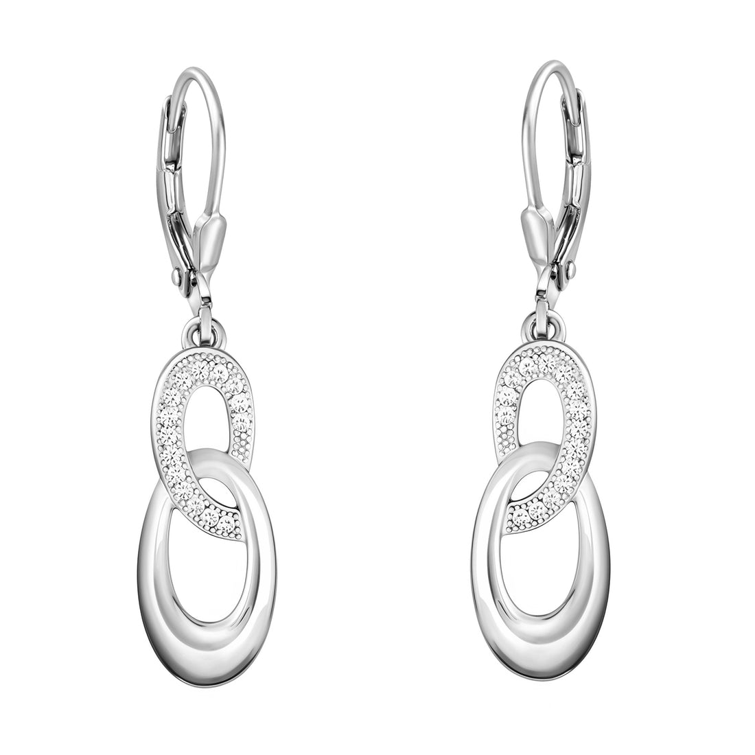Oval Ohrhänger in 925 Silber