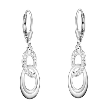 Oval Ohrhänger in 925 Silber