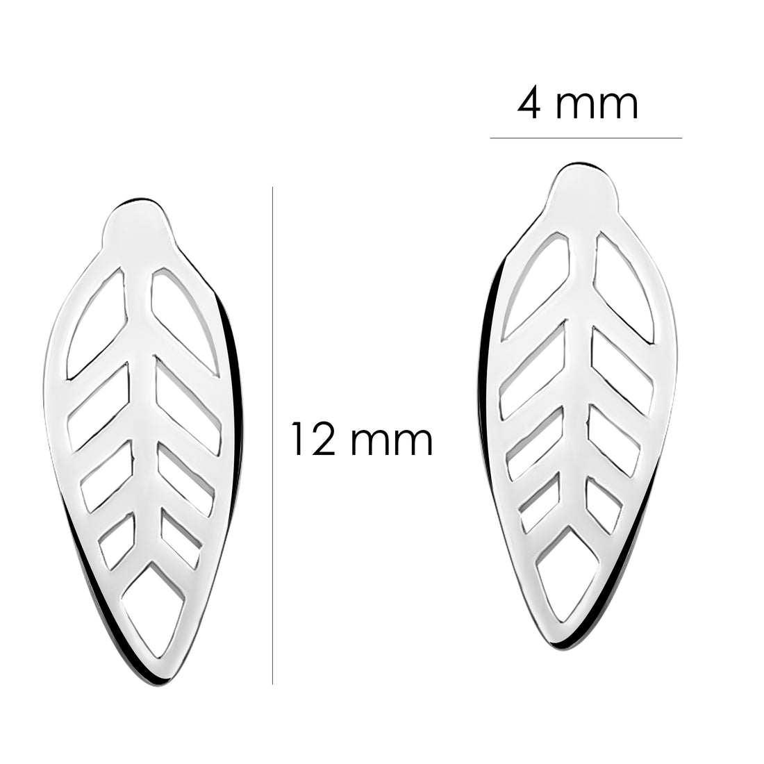 Blatt Ohrstecker in 925 Silber