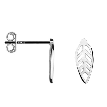 Blatt Ohrstecker in 925 Silber
