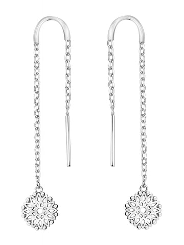 Blume Durchzieher in 925 Silber