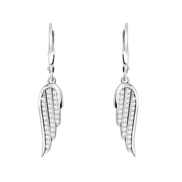 Flügel Ohrhänger in 925 Silber