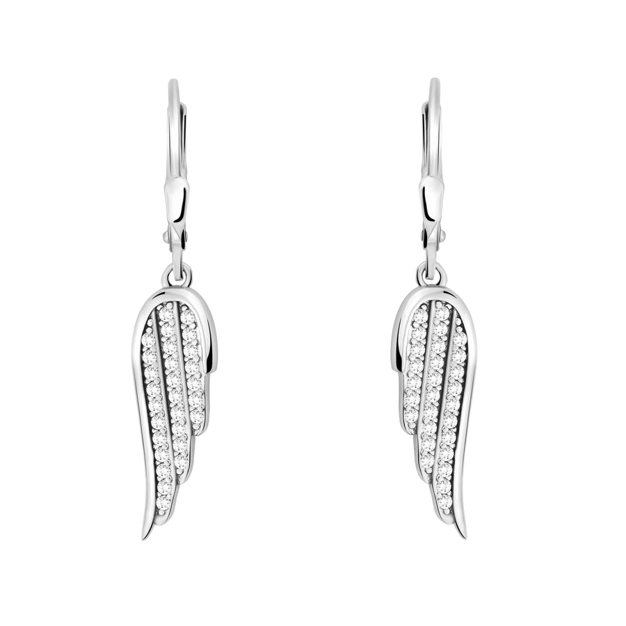 Flügel Ohrhänger in 925 Silber