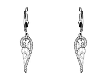 Flügel Ohrhänger in 925 Silber