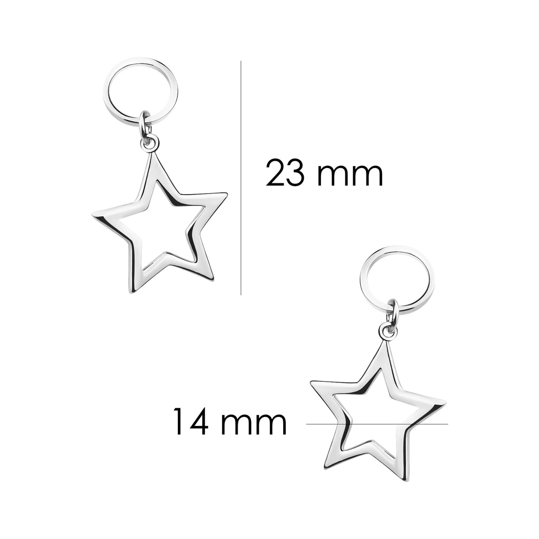 Stern Ohrstecker in 925 Silber