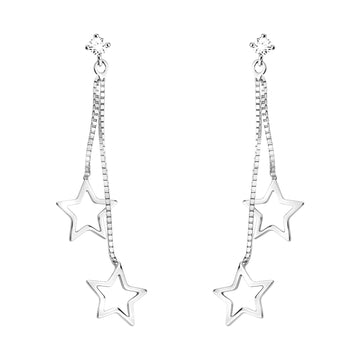 Haupt- und Seitenansicht von Stern Ohrstecker in 925 Silber von Sofia Milani - E0503