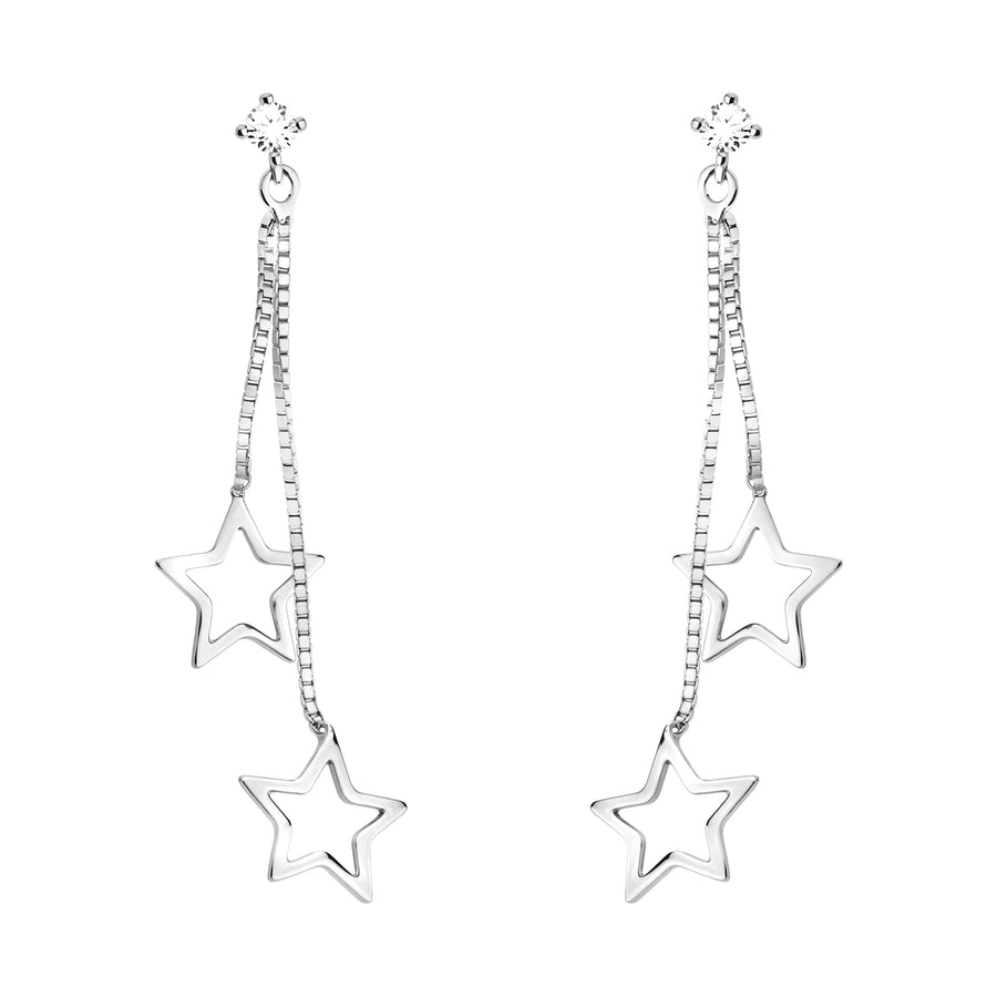 Haupt- und Seitenansicht von Stern Ohrstecker in 925 Silber von Sofia Milani - E0503