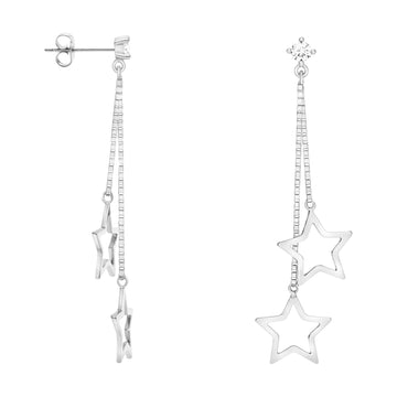 Haupt- und Seitenansicht von Stern Ohrstecker in 925 Silber von Sofia Milani - E0503