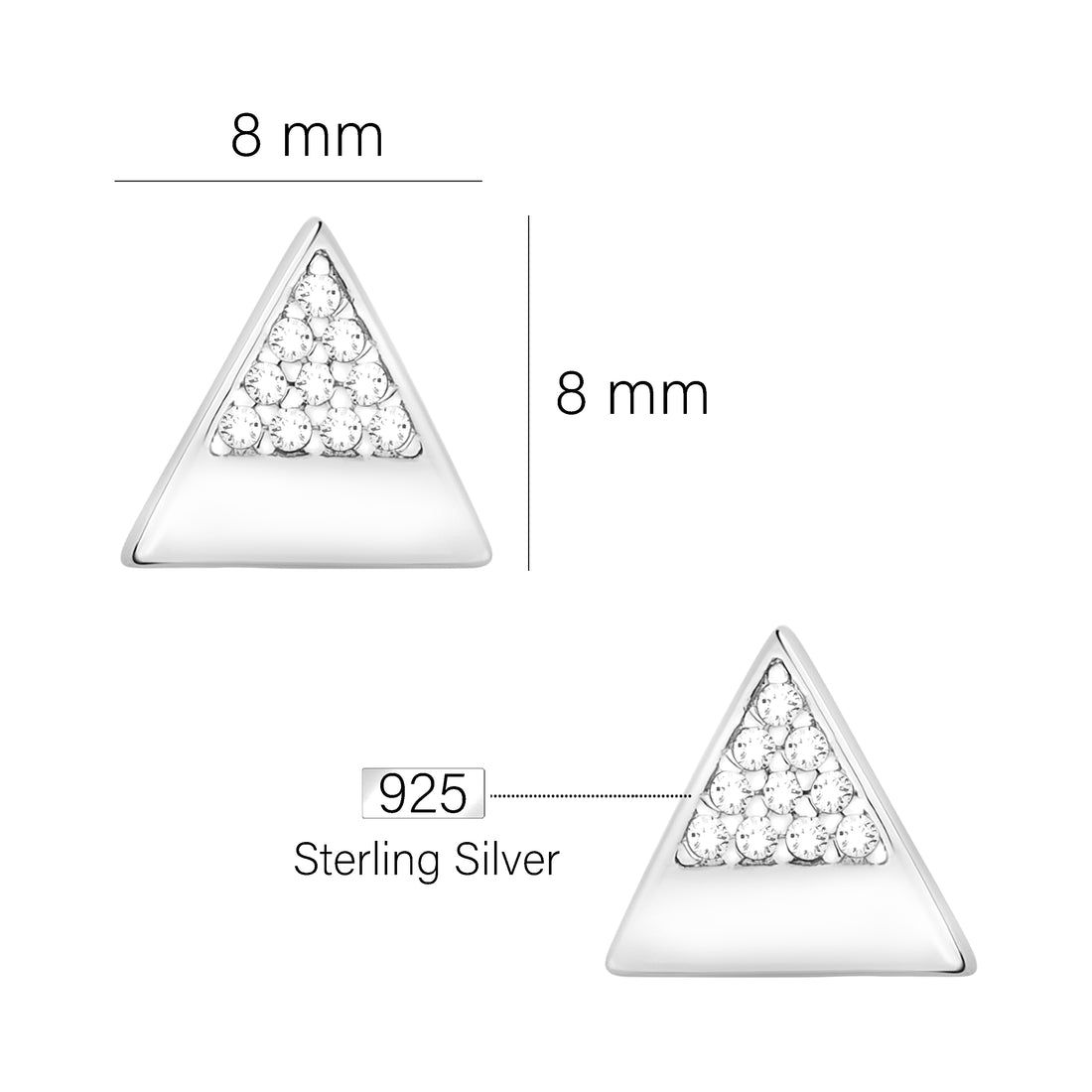 Dreieck Ohrstecker in 925 Silber