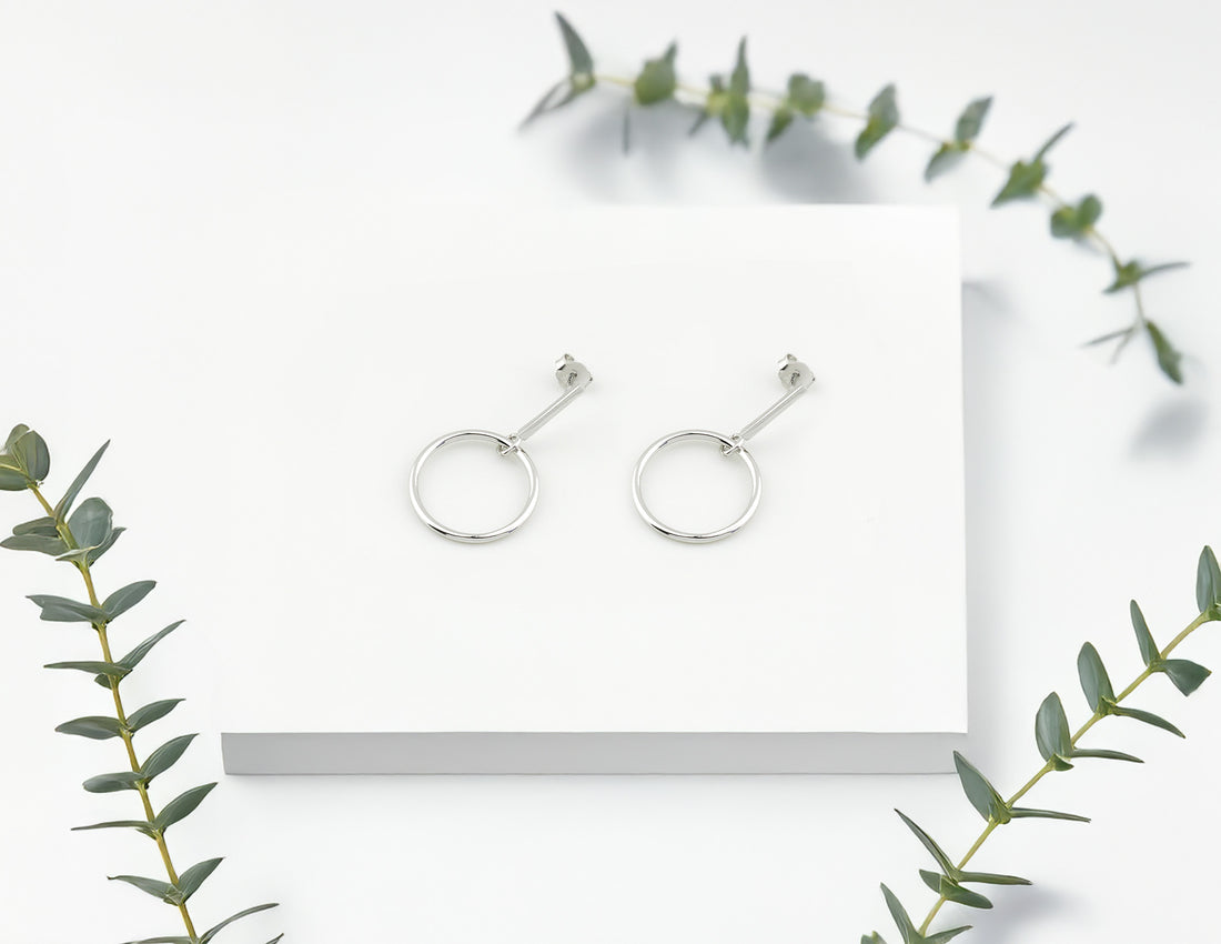 Kreis Ohrstecker in 925 Silber