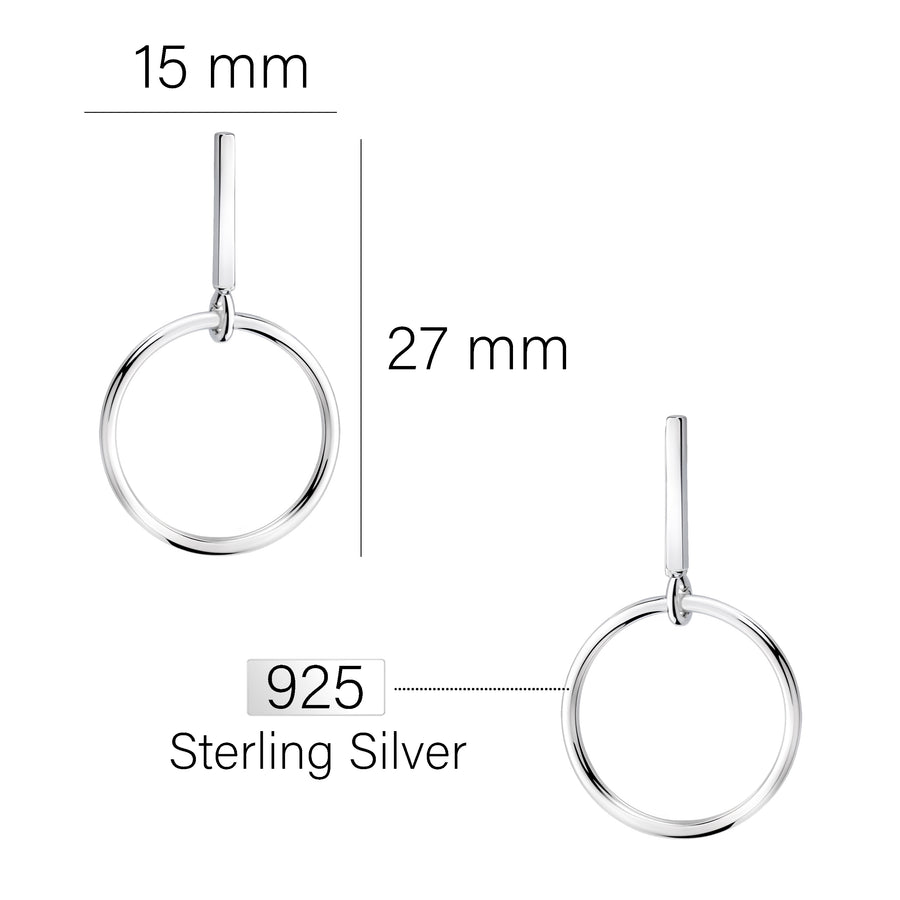 Kreis Ohrstecker in 925 Silber