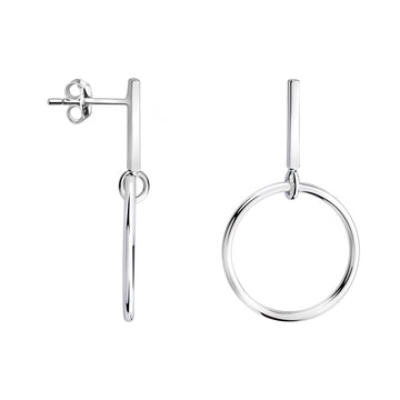 Kreis Ohrstecker in 925 Silber