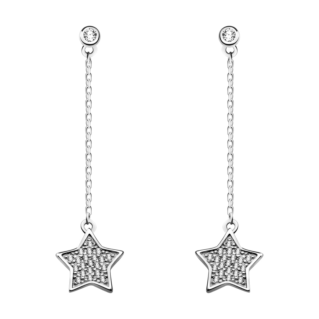 Kette Stern Ohrhänger in 925 Silber