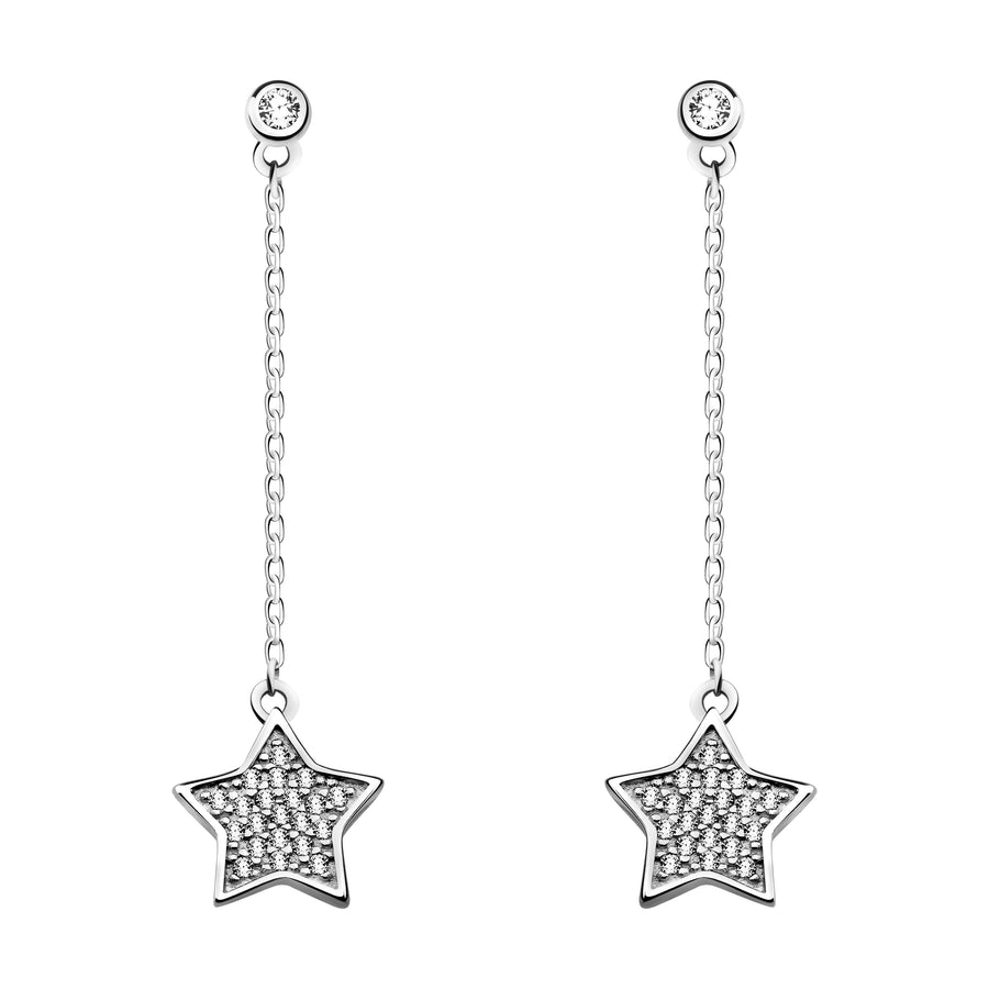 Kette Stern Ohrhänger in 925 Silber
