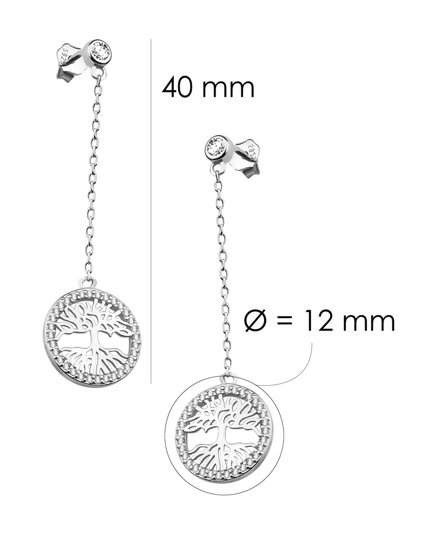 Baum Ohrstecker in 925 Silber