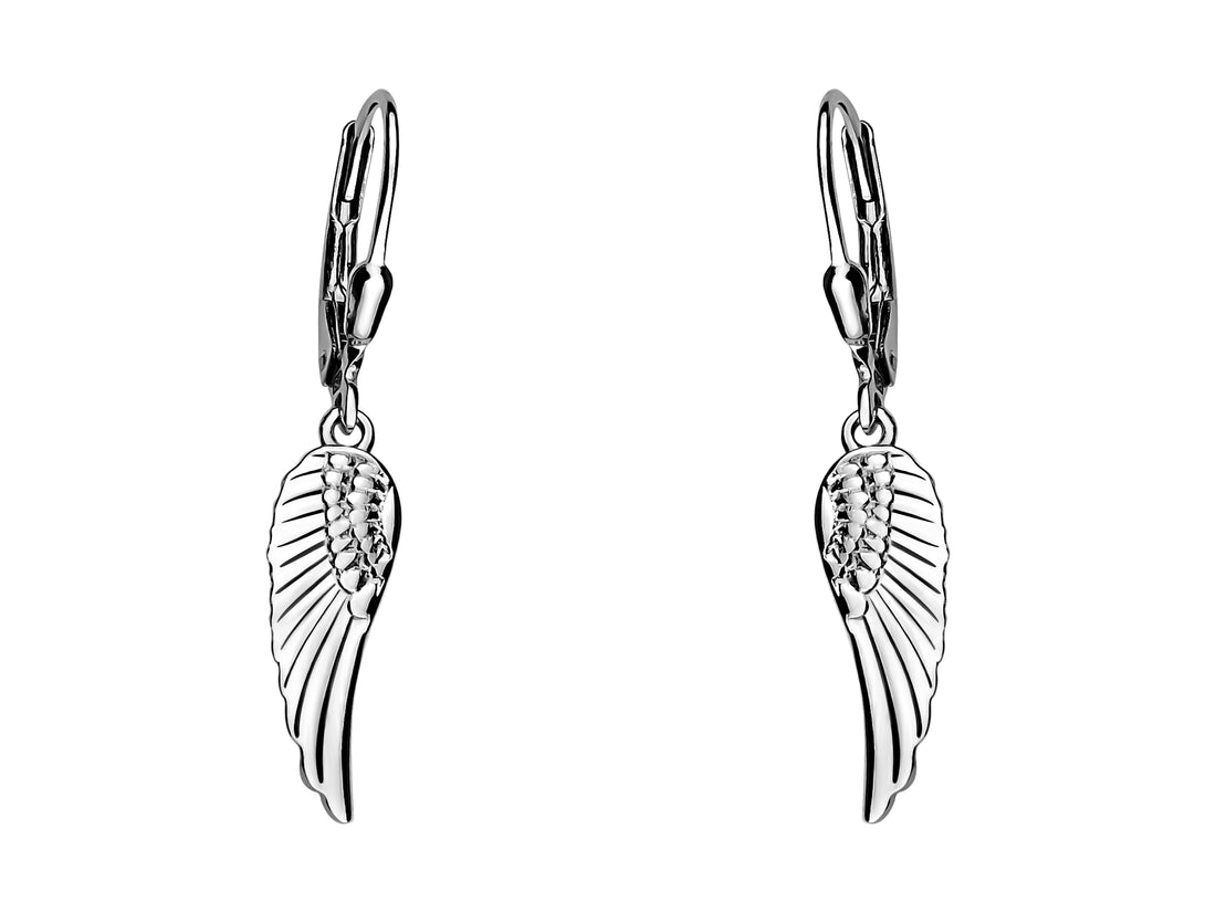 Flügel Ohrhänger in 925 Silber