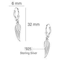 Maßenansicht von Flügel Ohrhänger in 925 Silber von Sofia Milani - E0527
