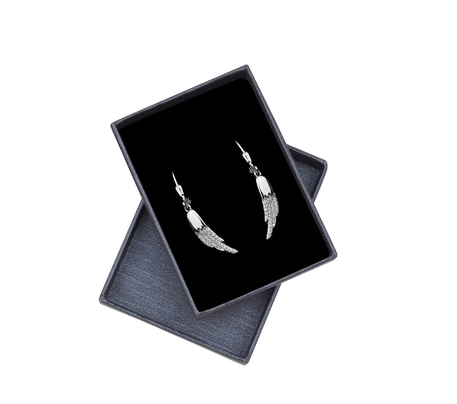 Flügel Ohrhänger in 925 Silber