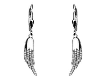 Flügel Ohrhänger in 925 Silber