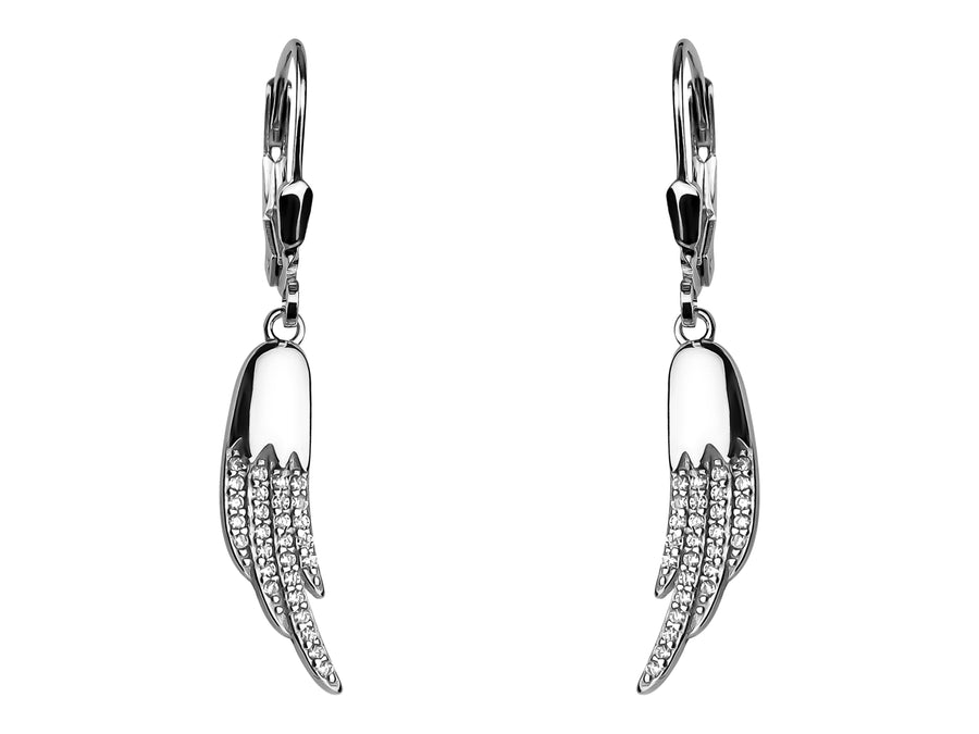 Flügel Ohrhänger in 925 Silber