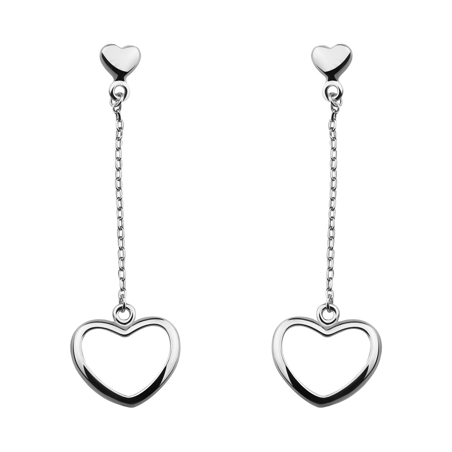 Herz Ohrhänger in 925 Silber